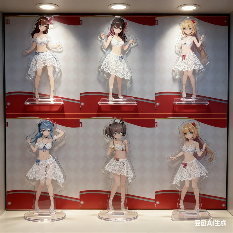 Game Vtuber Hololive Anime Figures Cosplay Swimsuit Party Acrylic Stands Model Mococo Kobo Ayame Desk Decor Ornament Gifts 15cm