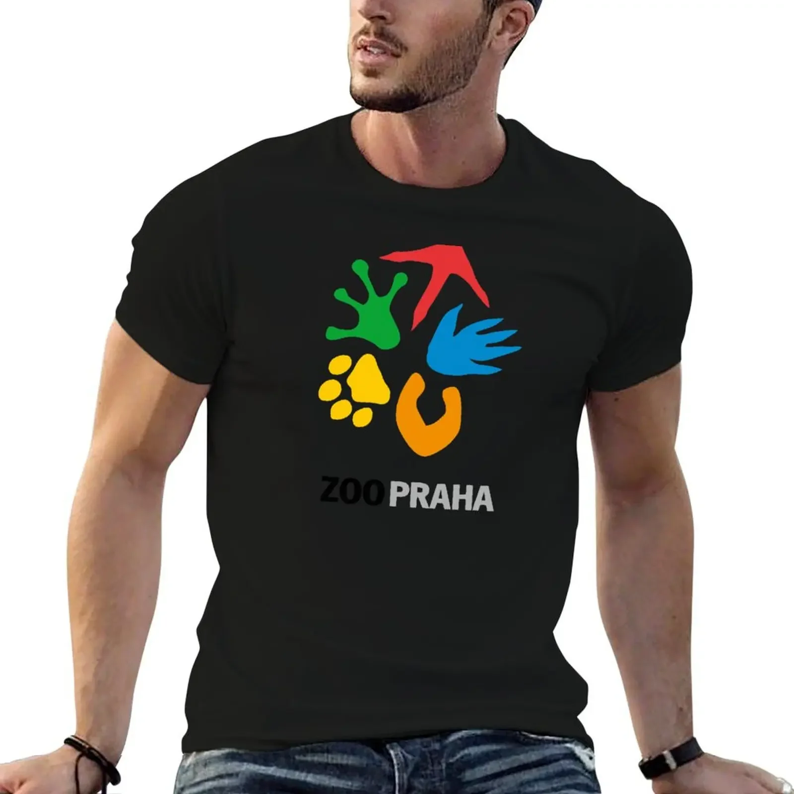 Prague Zoo, Prague, Czechia Logo3 T-Shirt Funny t-shirt Anime t-shirt blanks cute tops mens t shirt