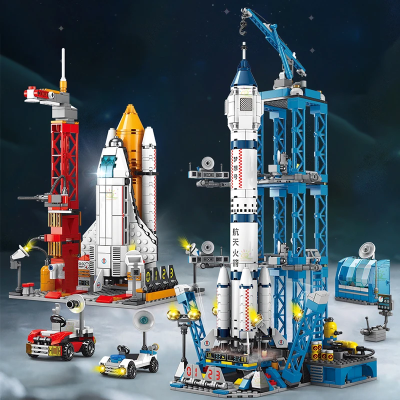 

City Aerospace Compatible With Lego Rocket Launch Center Architecture Building Blocks Model Bricks Toys For Kids Birthday Gift