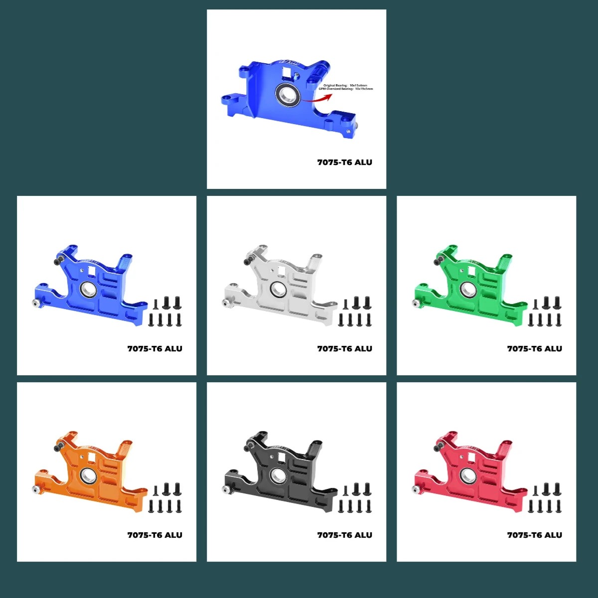 GPM TRAXXAS Slash 4X4 LOW-CG Jato Rustler Ford Fiesta ST FOR 7075 Alloy Motor Mount