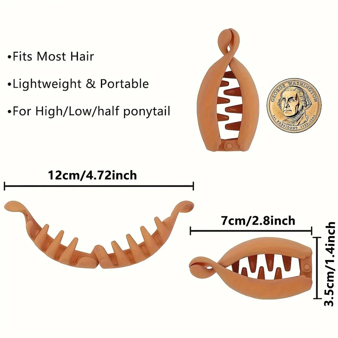 1/4pcs Twist Banana Clip Vertical Clip Ponytail Hair Clip Hair Volume Girl Back of Head Top of Head Hair Tieip image 5