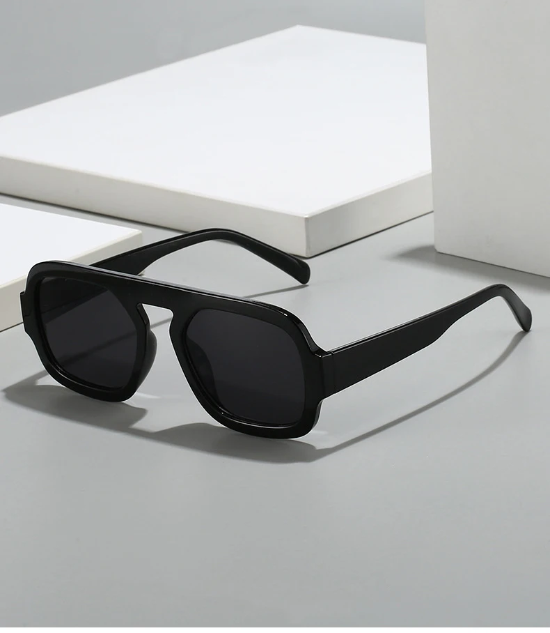 SO&EI Retro Quadratische Sonnenbrille Frauen Mode Gradient Shades UV400 Männer Punk Blau Grün Sonnenbrille – Detail 2