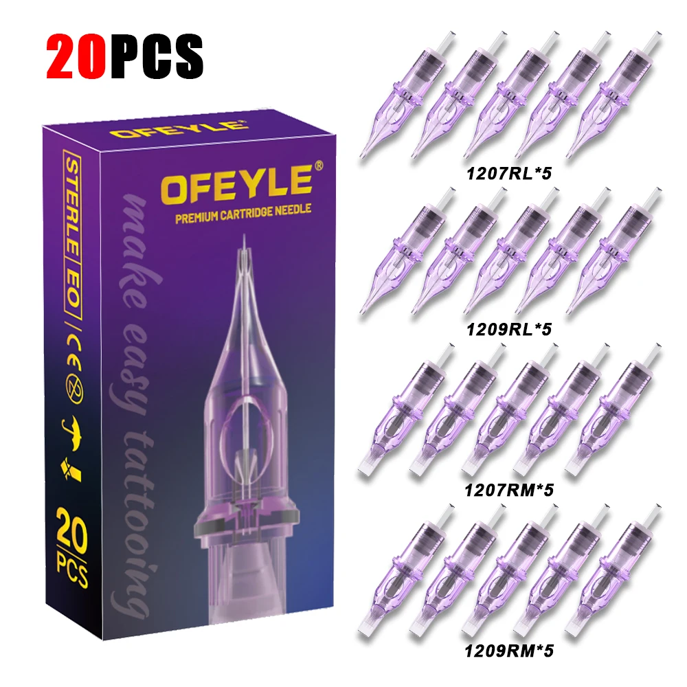 OFEYLE 20/50/100PCS Mixed Professionelle Tattoo Patrone Nadeln mit Membran Sicherheit Patronen Einweg Tattoo Nadel – Detail 19