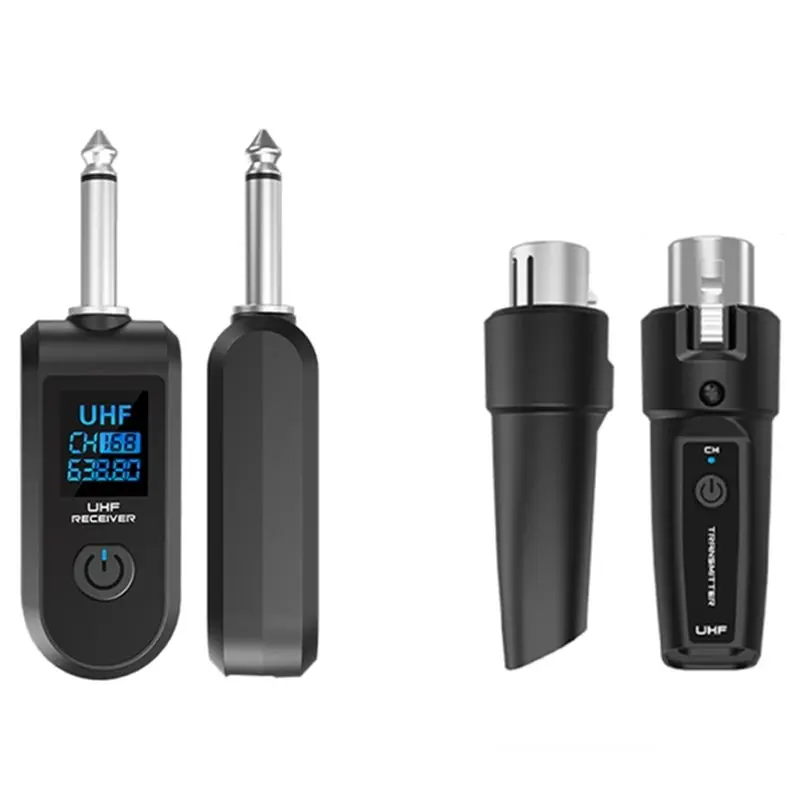 Quality Wireless XLR Transmitter And Receiver Set- Rechargeable Audio Signal Adapter For Mic, Mixer, Electric Guitar