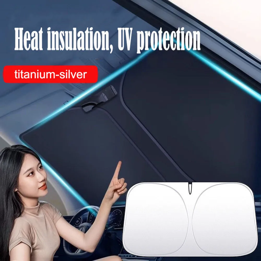 Car Windshield Sun Shade Blocks Reflector For FAW V5 X80 B50 Besturn X40 T77 V2 Vita F5 V70 D60 J6 F1 V80 B70 R7 N5 N7 B30 view 3