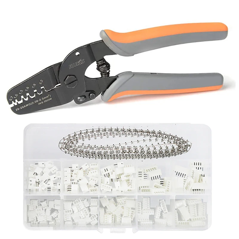 Imagem -03 - Iwiss-mini Open Barrel Crimping Alicate Mini Hand Crimper Tool Terminais e Conectores Awg2820 Jam Molex Jst Iws-2820m