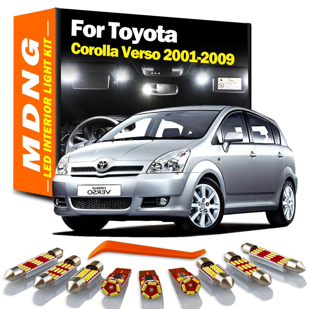 MDNG Canbus LED Interior Light Kit For Toyota Corolla Verso 2001 2002 2003 2004 2005 2006 2007 2008 2009 Car Led Bulbs No Error