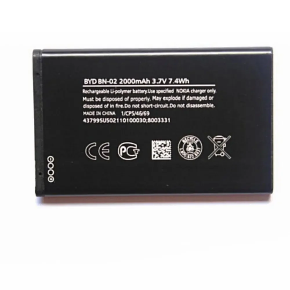 BN-02    battery 2000mah for Nokia XL / XL 4G RM-1030 RM-1042 RM-1061 Cellphone batteries