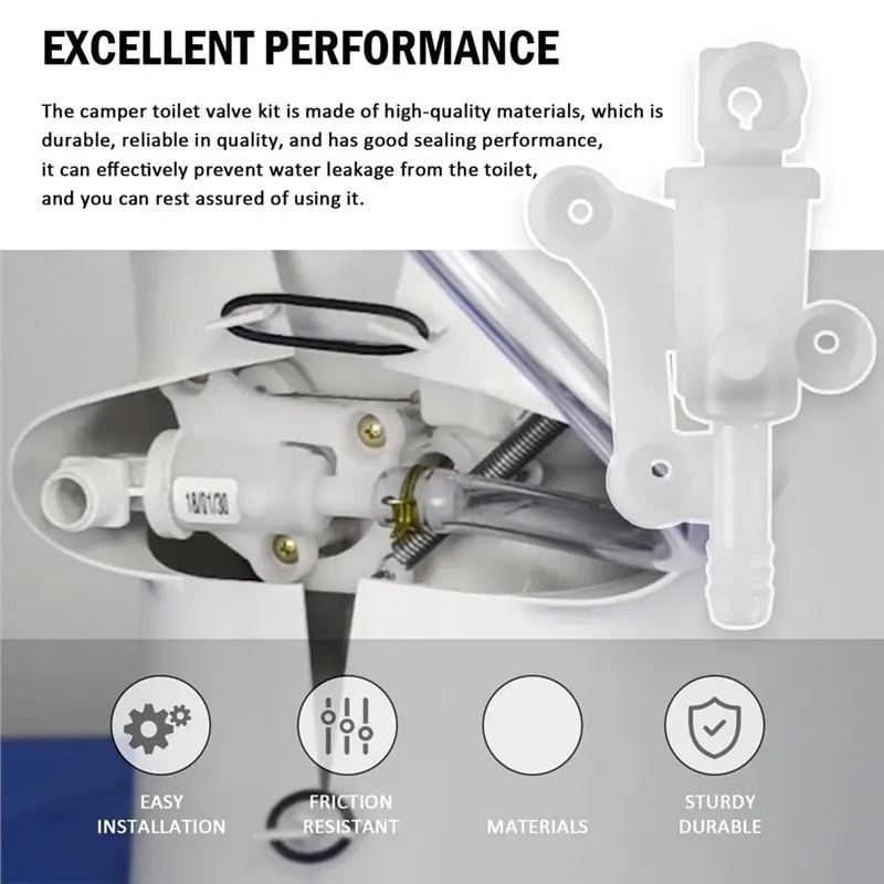 Upgraded RV For Thetford Aqua-Magic Style Lite And Style Lite Plus Water Valve Kit, 34100 Camper Toilet Replacement Parts-A61E