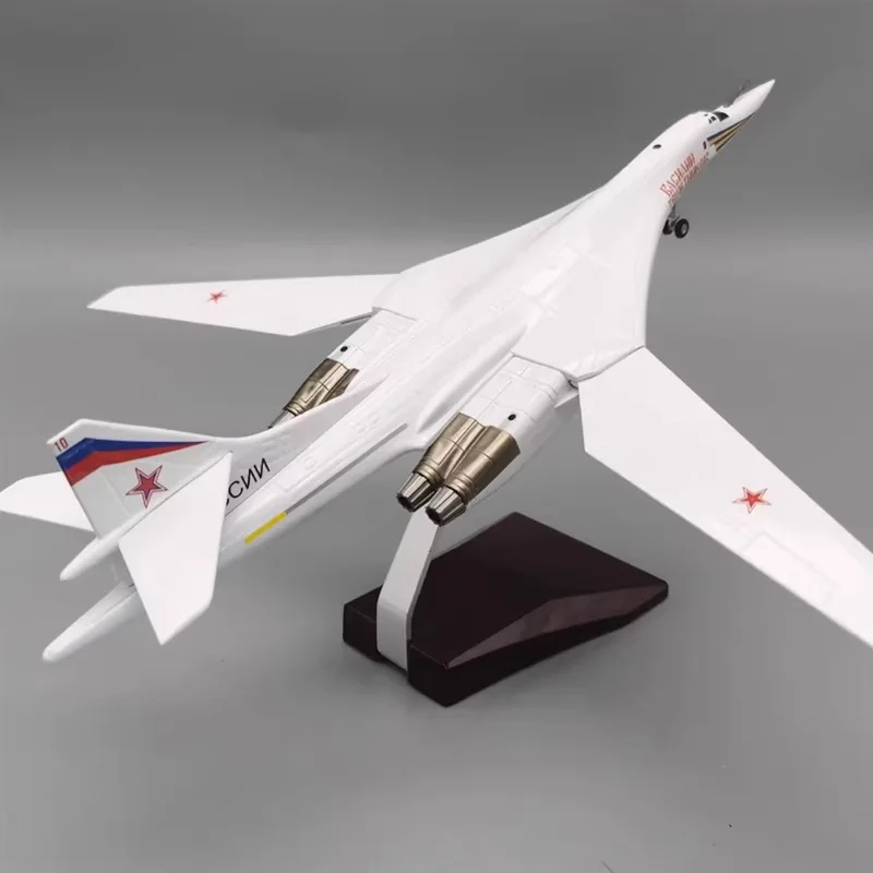 White Swan Tu-160 Strategic Bomber Alloy Stealth Fighter Aircraft Airplane Model Metal Battle Plane Model Sound Light Kids Gifts