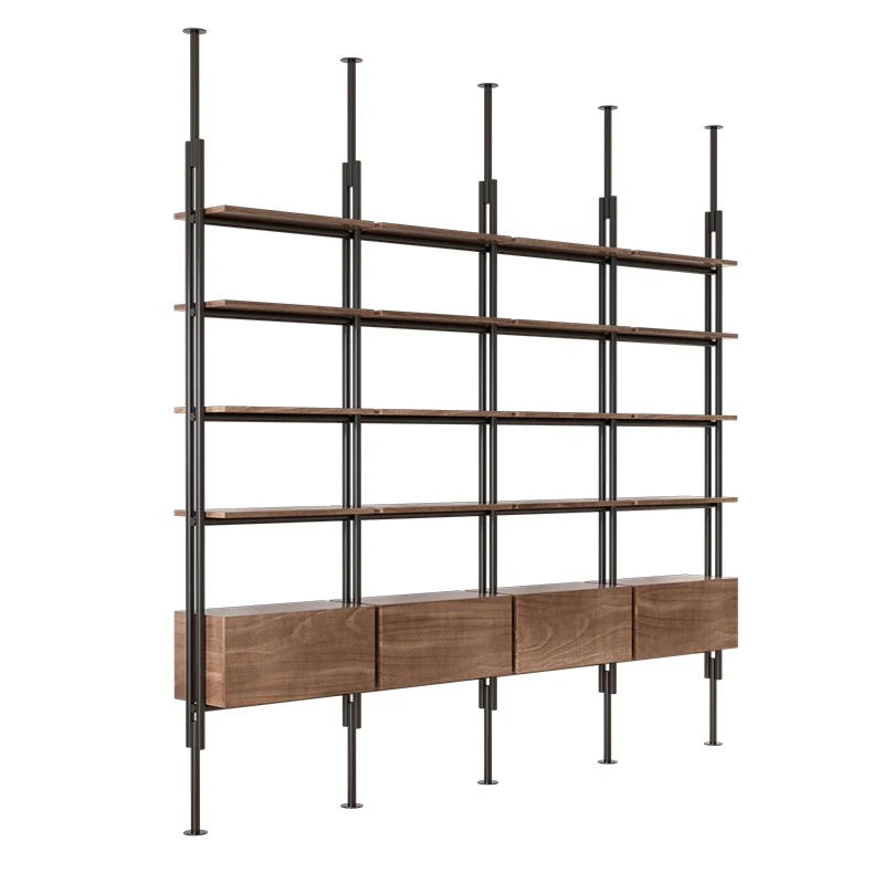 Rak Buku Minimalis Modern Kantor Rak Buku Dinding Penuh Rak Pajangan Multi-lapis Klub Rak Pajangan Partisi Tegak Atas