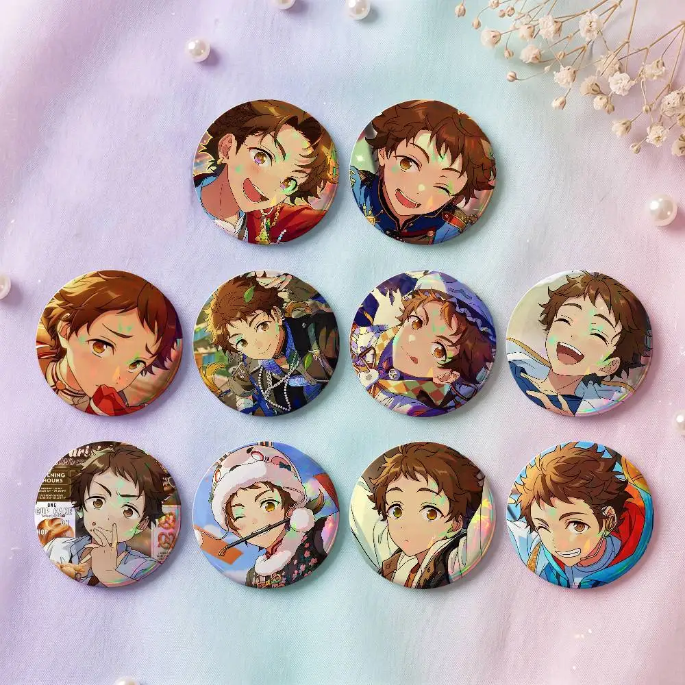 Mitsuru Tenma Anime Figure Badges Button Round Creative Pin Brooch Badge Bag Decor Accessories Fans Collect Friends Gifts