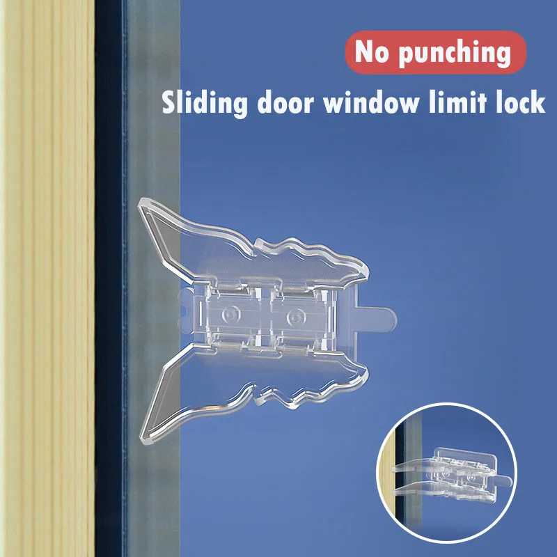 5Pcs Child Safety Window Lock Home Baby Security Protection For Prevent Open Window Self-adhesive Butterfly Sliding Sash Stopper