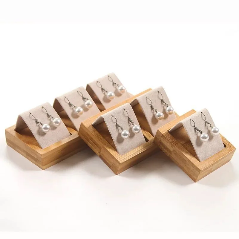 Bamboo Wood Earrings Display Stand for DIY
