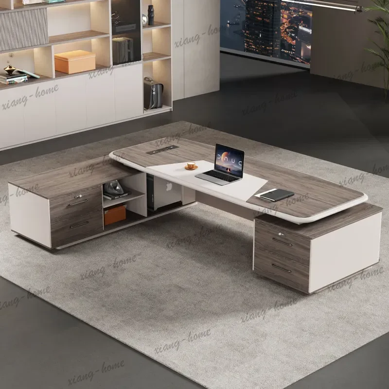 Best Sellers Simp Painted Executive Office Desk And Chair Set Light Luxury High-End Feel, President Manager Room, Supervisor Des