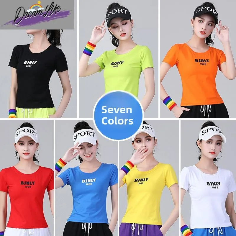 

Summer New Women's Square Dance Fitn Sports Clothing ort Sve Set Cotton Triacetate Fiber Stage Costume Traditional Hanfu