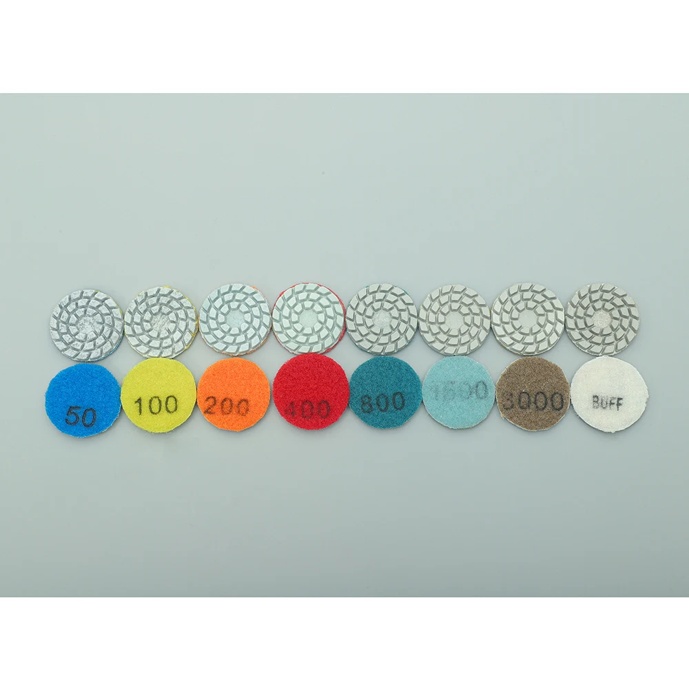 8Pcs 2 inch 50mm Abrasive Tools Flexible Disc Diamond Wet Polishing Pad Grinding For Marble Granite Stone Quartz Sink Grinding