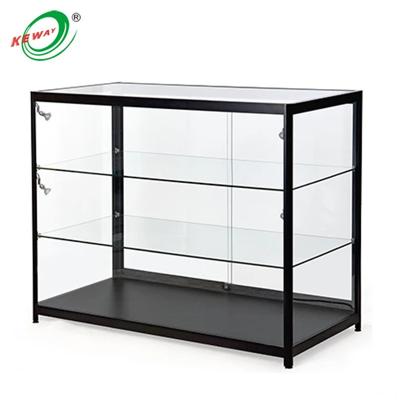 Custom. Morden Design Standing Showcase Glass Display Cabinet with LED Light for jewelry tempered glass display showcase