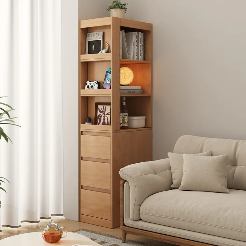 Corner cabinet corner living room wall rack small apartment narrow slot student bookcase storage display cabinet
