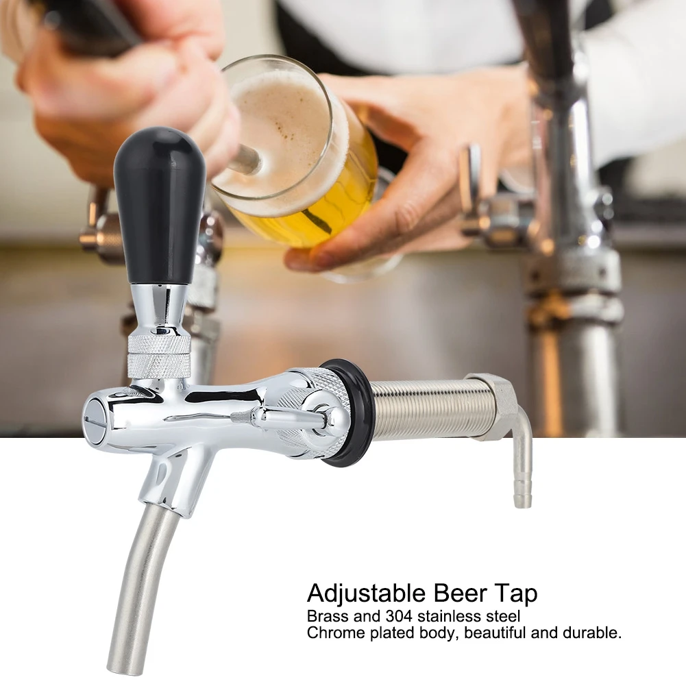 

G5/8in Thread Long Shank Adjustable Draft Beer Faucet Tap Dispenser Wine Tools Home Brewing Accessories