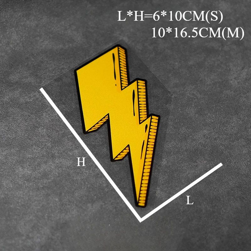 1PC Yellow Lightning Motorcycle Stickers Waterproof DIY Motorbike Fuel Tank Helmet Electric Scooter Vinyl Decals Decoration