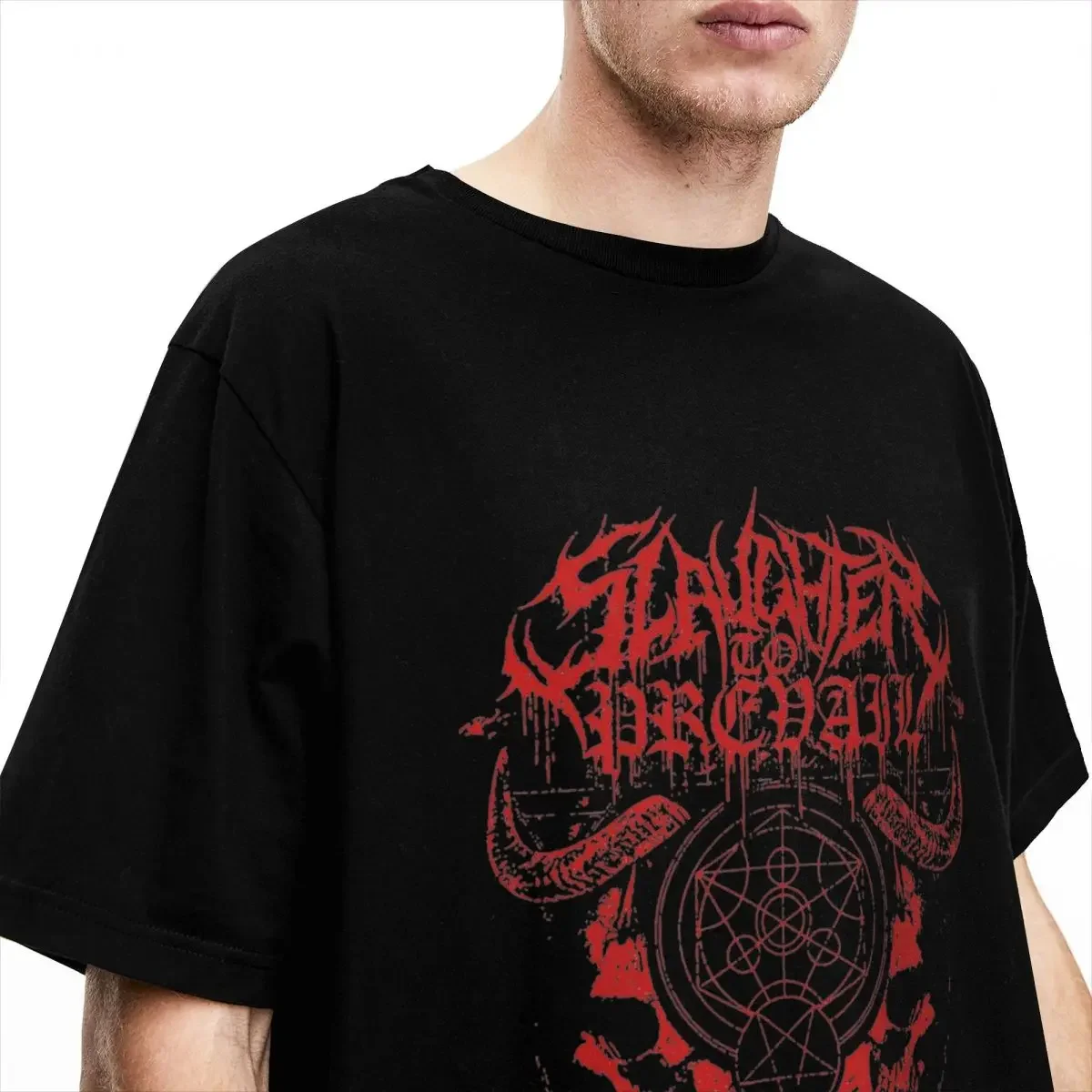 Retro Slaughter To Prevail Band Shirts Men Women Heavy Metal Deathcore Crazy Pure Cotton T Shirt Round Neck Short Sleeve Clothes