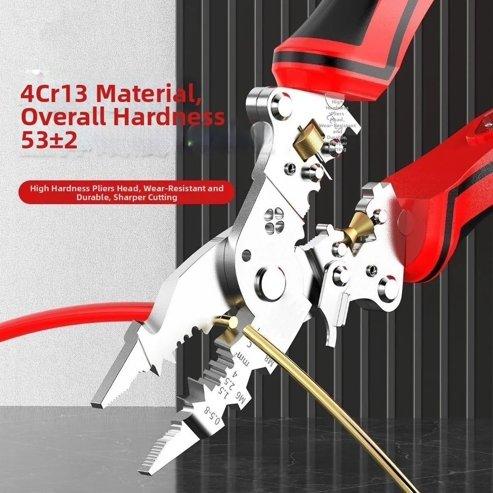 Foldable Wire Stripping Pliers Rechargeable 16 in 1 Electrician Pliers Terminal Crimping Tool Cable Cutting Crimping Pliers