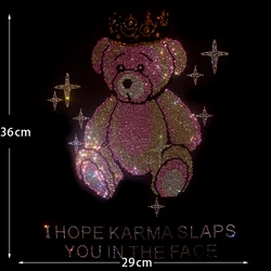 High-quality shiny cute bear ironing DIY iron on sweater jacket clothing accessories fashion large patch