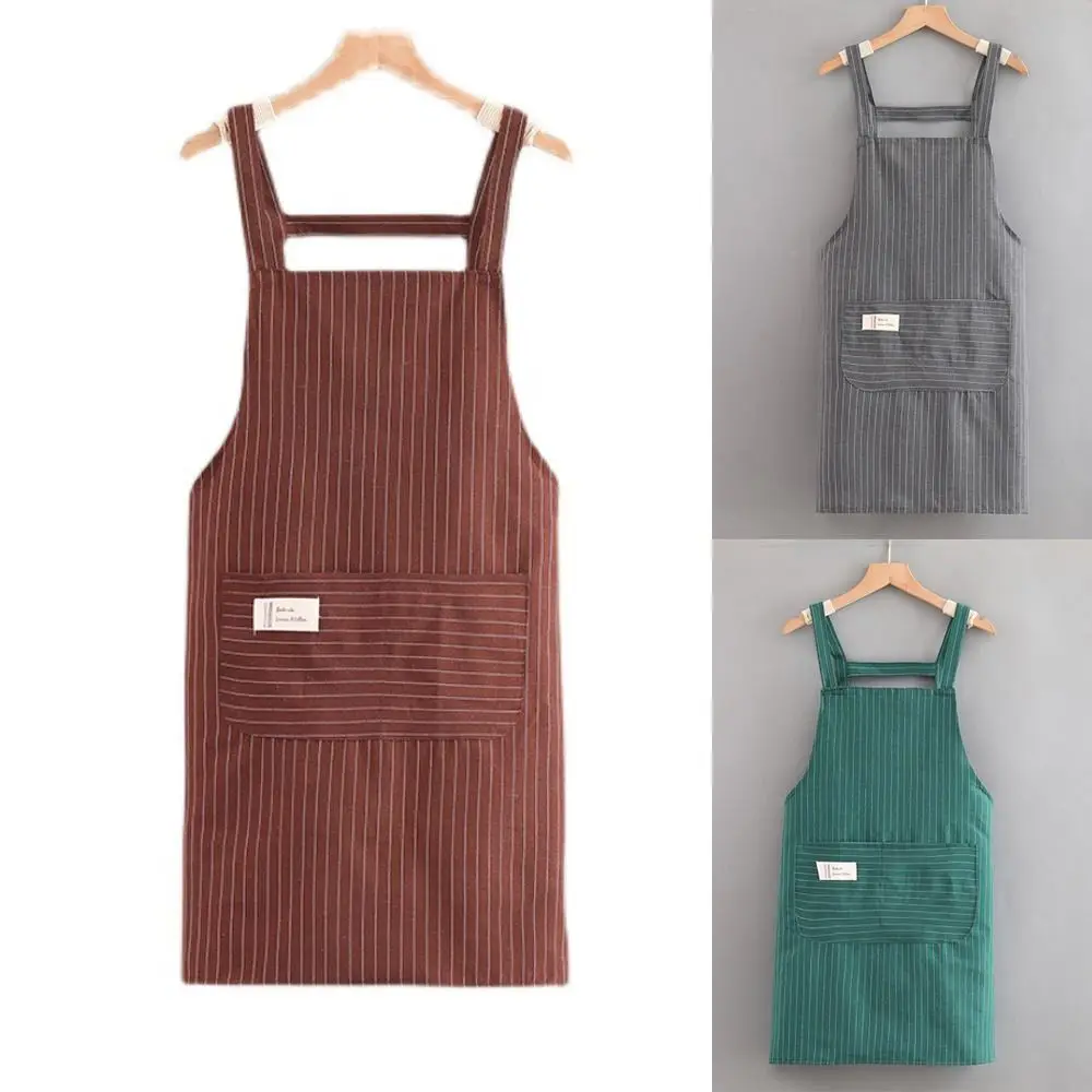 Modische Küchenschürze aus Baumwolltuch, verschleißfest, Reinigungszubehör, Restaurant-Uniform, Arbeits-Staubmantel für Männer und Frauen