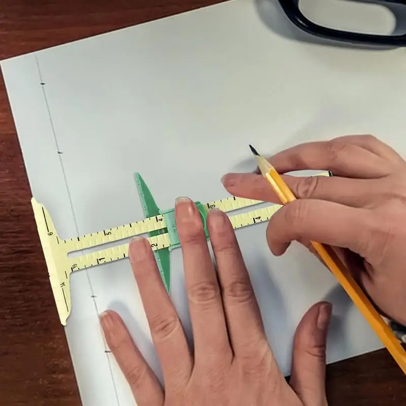 Righello per cucito 5 in 1 Righello per calibro scorrevole a forma di T Righello da disegno in plastica multifunzionale Patchwork Quilting Righello per sarto