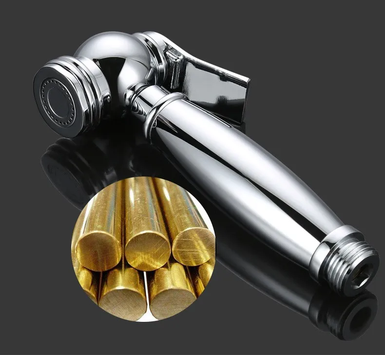 Brass Handheld Shattaf Bidet Sprayer Toilet Spray Head Bathroom Pressurized Water Nozzle for WC Bidets Accessories