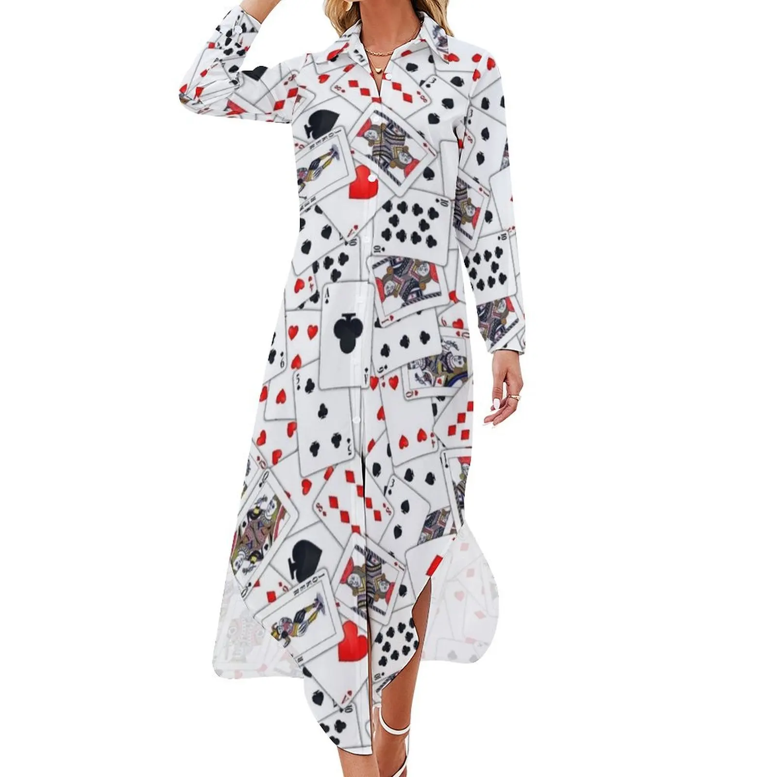 

Playing Cards Long Sleeved Shirt Dress long sleeve dresses elegant dresses plus sizes summer dresses ladies 2024