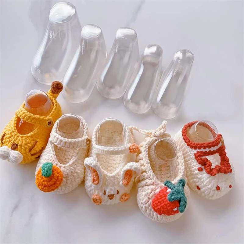 50pcs~10Pcs 8cm 9cm 10cm 12cm PVC Transparent Plastic Small Foot Model Shoe Supports Not Easily Deformed Reusable