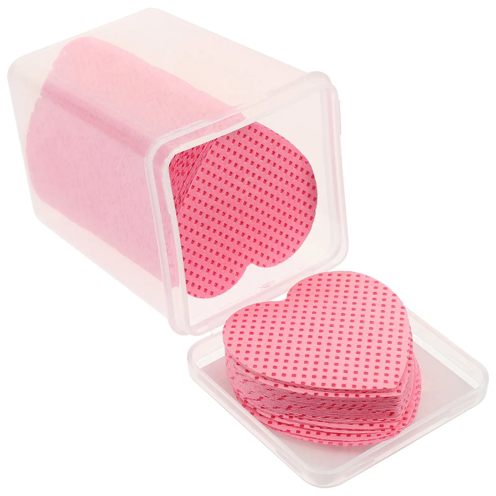 200 Sheets Heart Designed Nail Remover Pads Soft Absorbent Cotton Polish Remover Wipes for on The Easy Manicure Cleanup