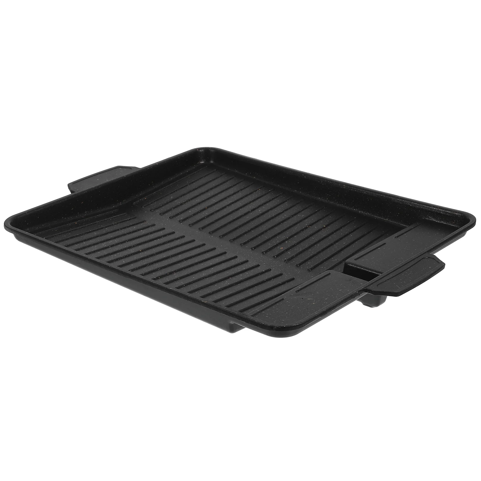 

Rectangular Barbecue Plate Non stick Coating Bakeware Stove Simple Tray 30x20cm Heat Resistant Oil Guide Design Suitable Home