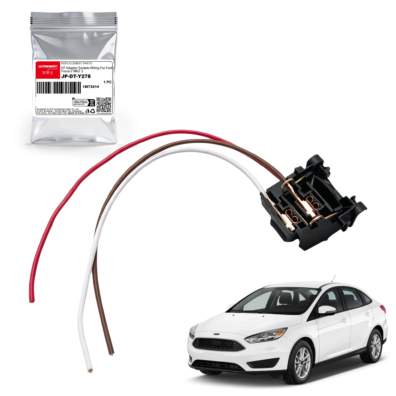 H7 Headlight Lamp Bulb Wire Holder Conversion Harness Cable Socket Adapter Plug Connector For Ford Focus MK2 MK3 Car Accessories