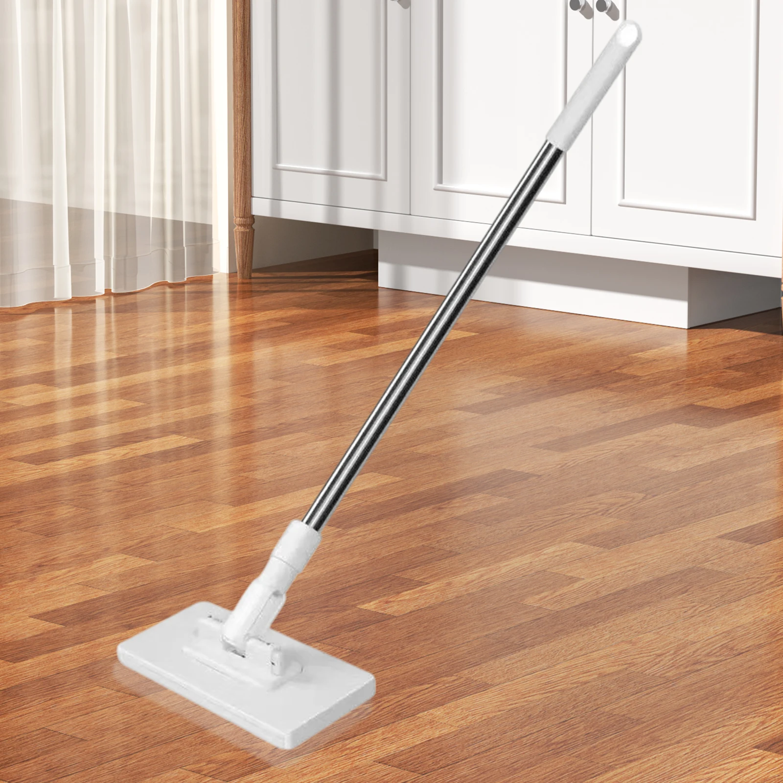 No-Touch Dirty Cleaning Dust Mop with One-Click Cloth Change Zero Touch Mop for House Wall Bathroom Toilet Corners Cleaning