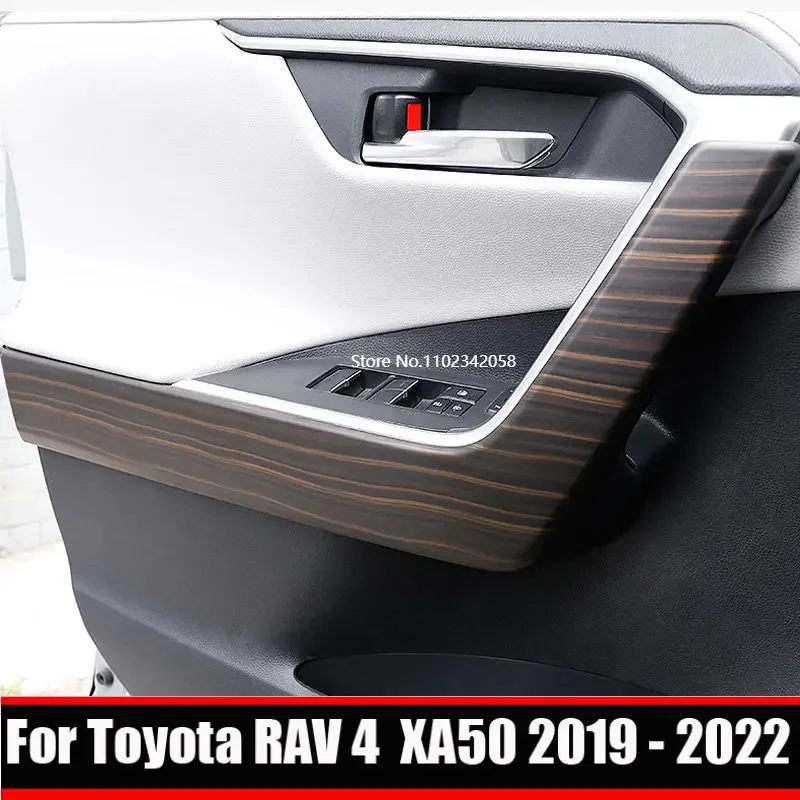 For Toyota RAV4 RAV 4 XA50 2019 2020 2021 2022 2023 Hybrid Car Door Side Inner Armrest Cover ABS Trims Frame Strip Accessories