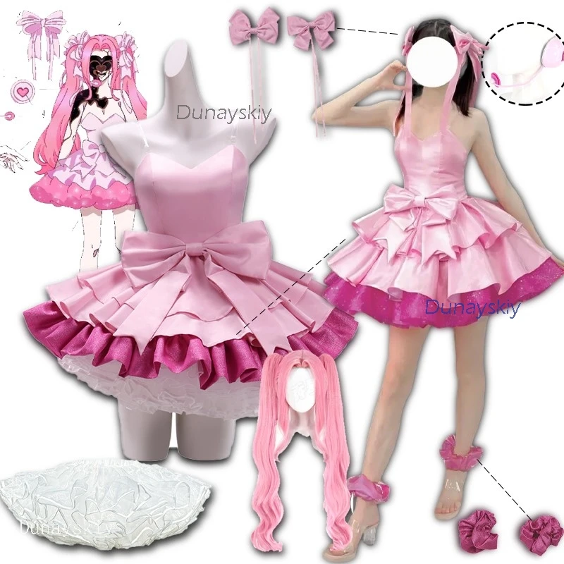 Alien Zombie Stage Mizi Cosplay Kleid Kuchenkleid Rundes Kleid Candy Scar Cosplay Kostüm Perücke Requisiten Damen Halloween Outfit
