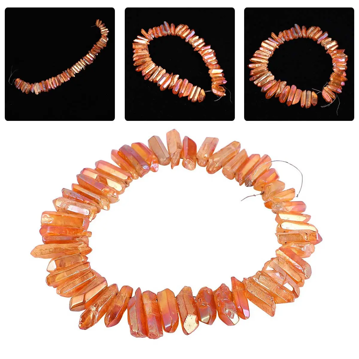 

1Set Crystal Column Beads DIY Jewelry Making Kit Natural Stone Supplies for Handmade Earrings Necklaces Bracelets Craft