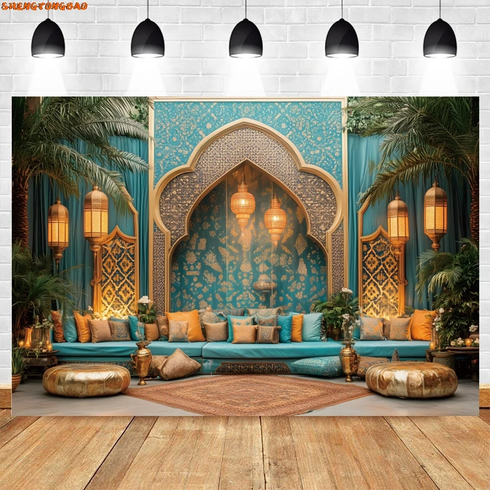 Décorations de fête du Ramadan Mubarak, toile de fond Eid harcèlement Adha Mubarak, fournitures de fête musulmane Islam, bannière de fond de photographie