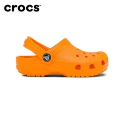 Original crocs clássico tamanco bonito meninas meninos sandálias crianças chinelos kawaii criança buraco sapatos antiderrapantes praia casa sapatos presente