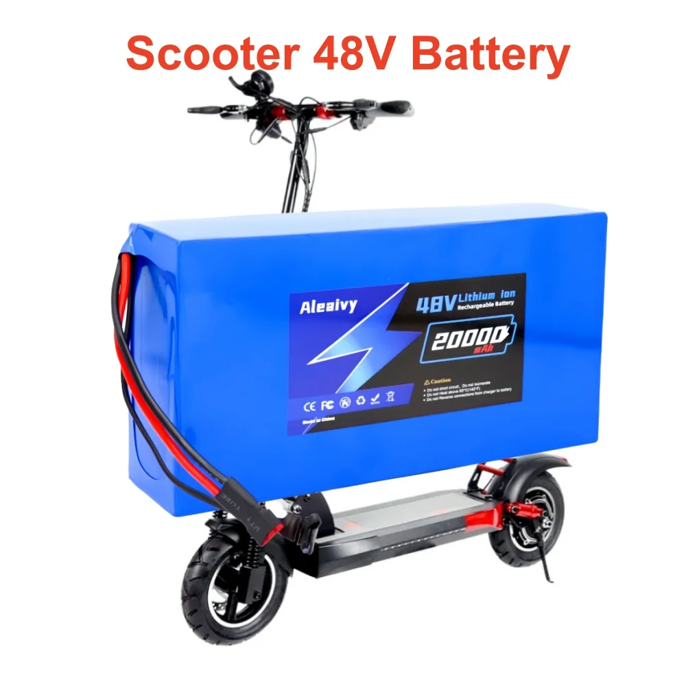 Aleaivy Genuine 48V 10Ah 14Ah 16Ah 20Ah 18650 13S7P Built in 30A BMS Lithium Battery Pack For ≤1500W Motorized Scooter Batteries