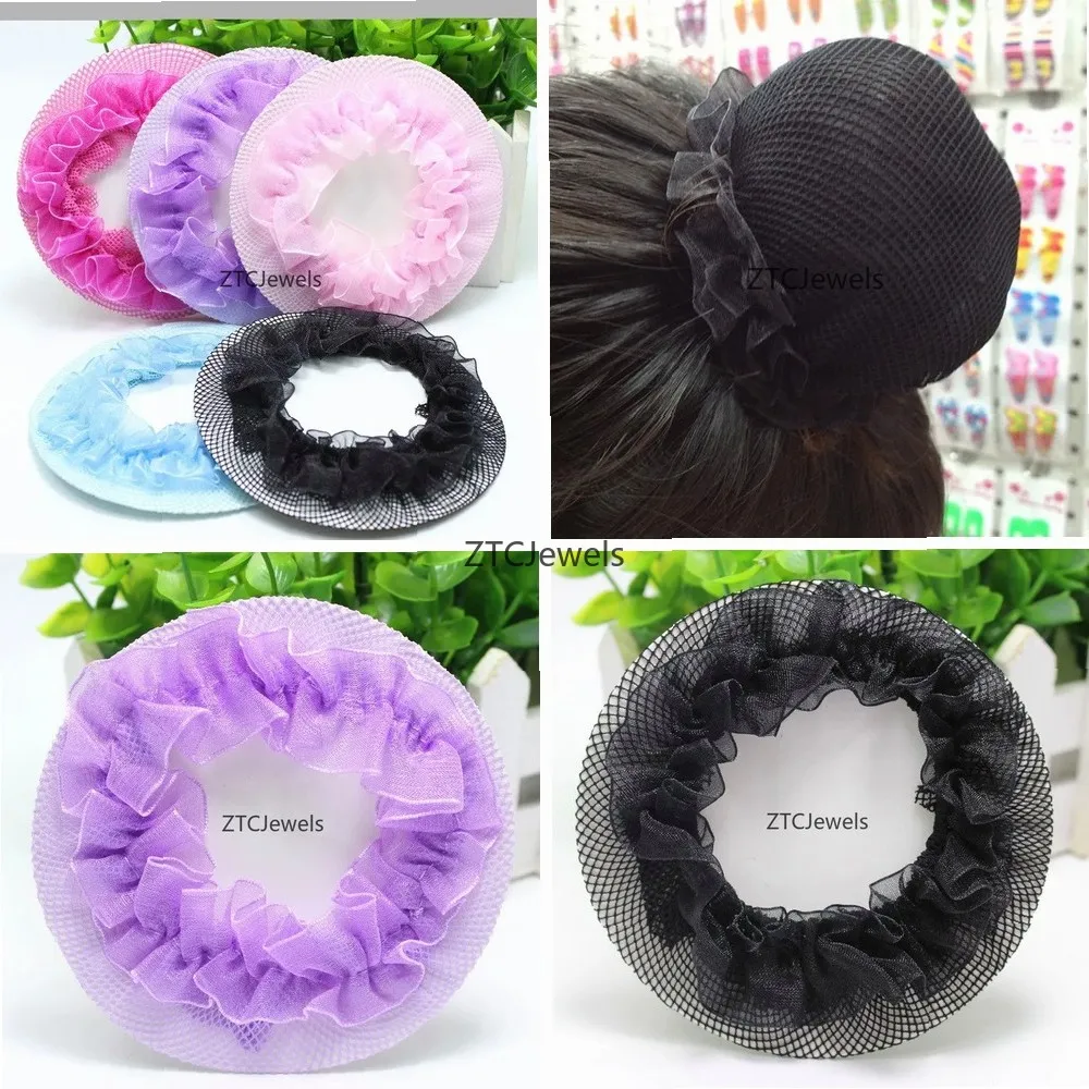 

Crochet Rhinestone Bun Cover Snood Women Ballet Dance Skating Cosplay Hair Net Styling Headwear Accessories