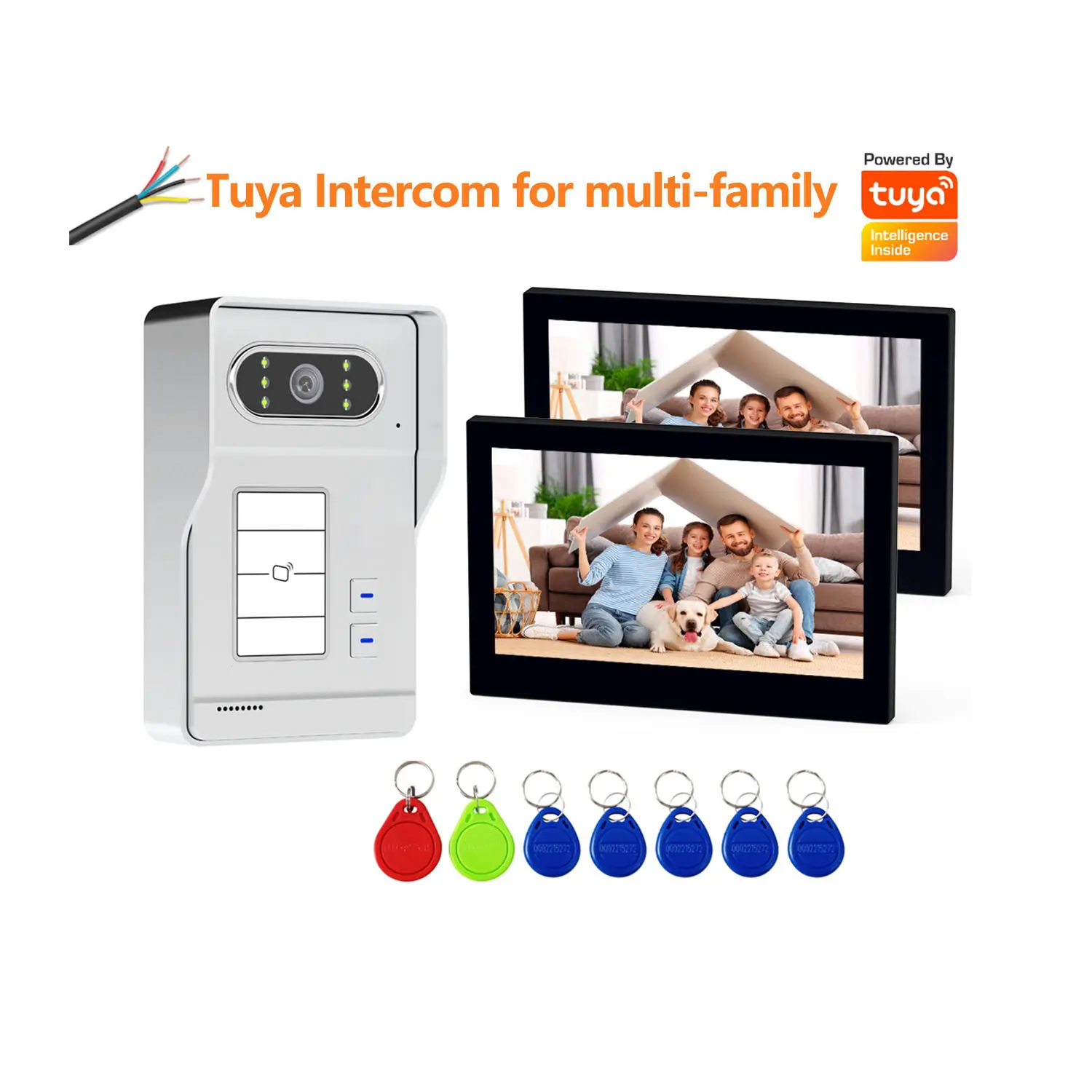 Smart 432 Apartments Building Video Intercom Set 4-Wire Smart Video Door Phone Interphone System For Apartment Security