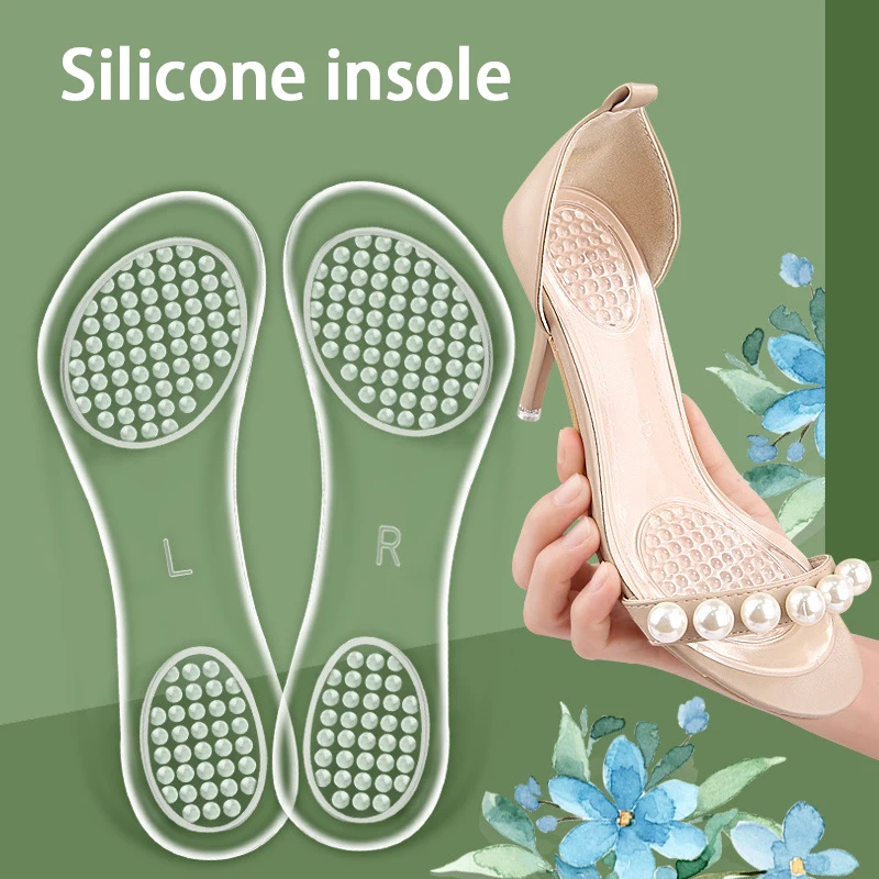 Plantillas de silicona de GEL, tacones, sandalias individuales, cojín para zapatos, plantilla autoadhesiva, almohadillas antideslizantes para zapatos, suela de zapatos absorbente de golpes