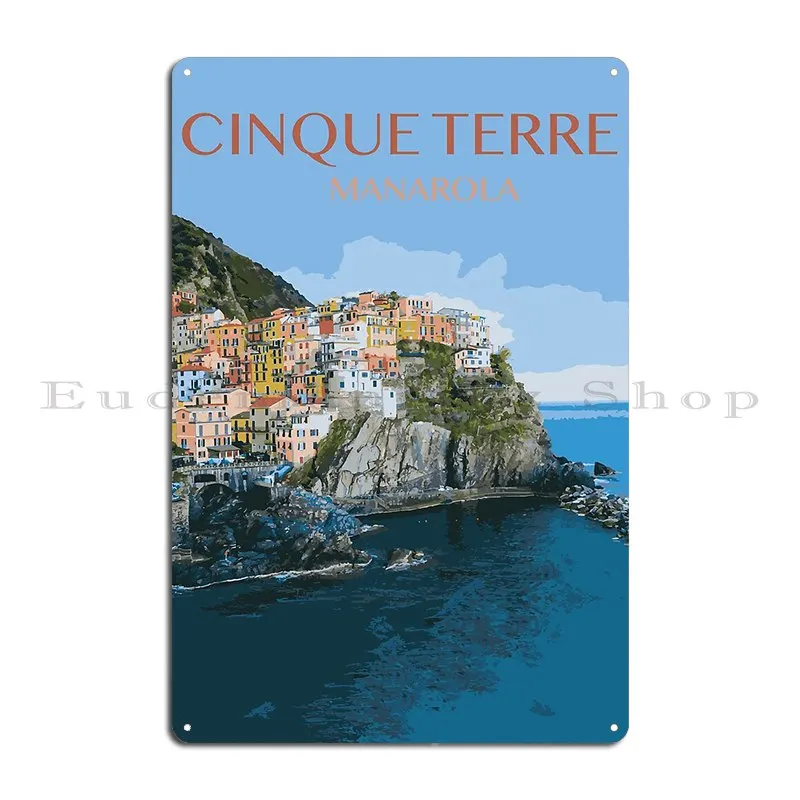 Manarola Cinque Terre Italy Metal Sign Designs Cinema Club Design Plaques Tin Sign Poster