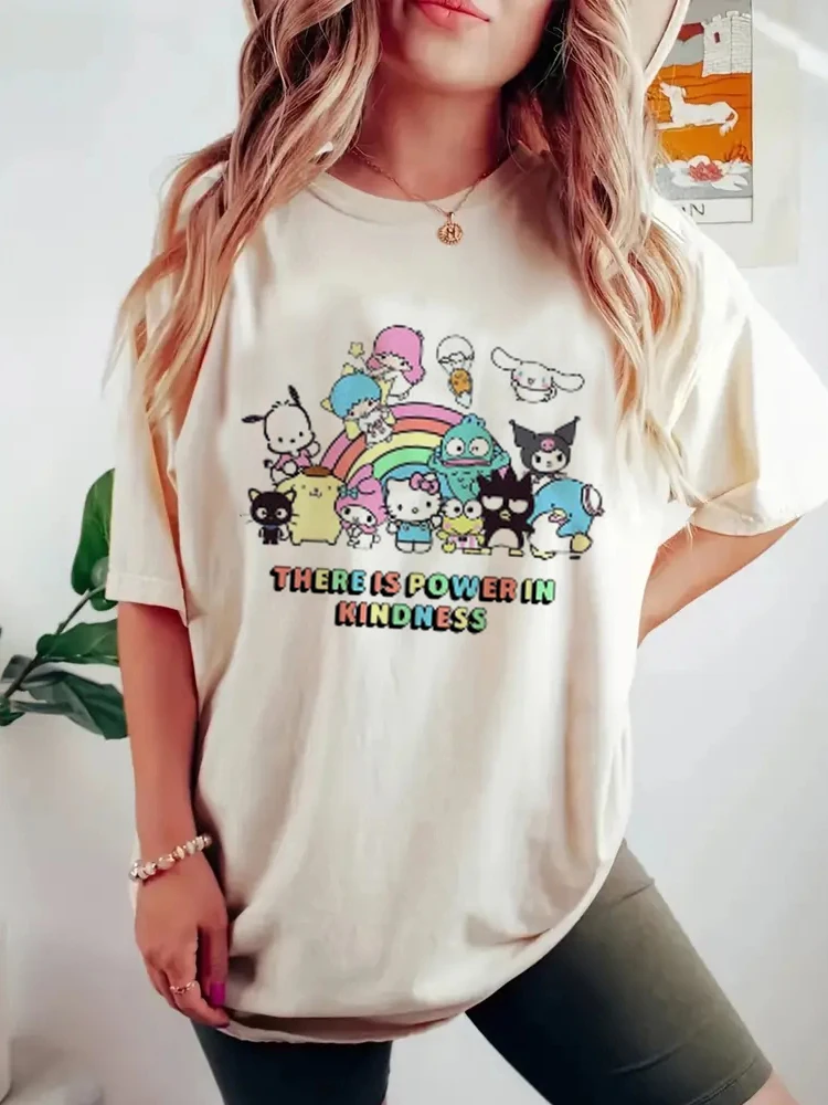 Friends Kindness T-Shirt Colorful Punny Mushroom Shirt Vegan Tee Women Trendy Casual vintage Top