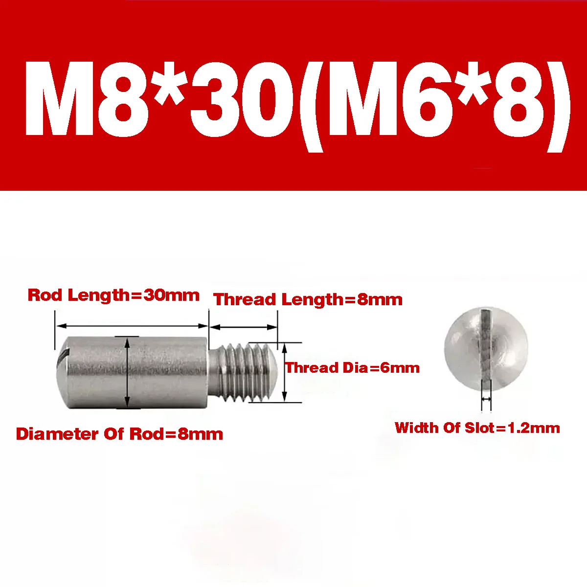 Variant: 4pcs  M8x30xM6x8
