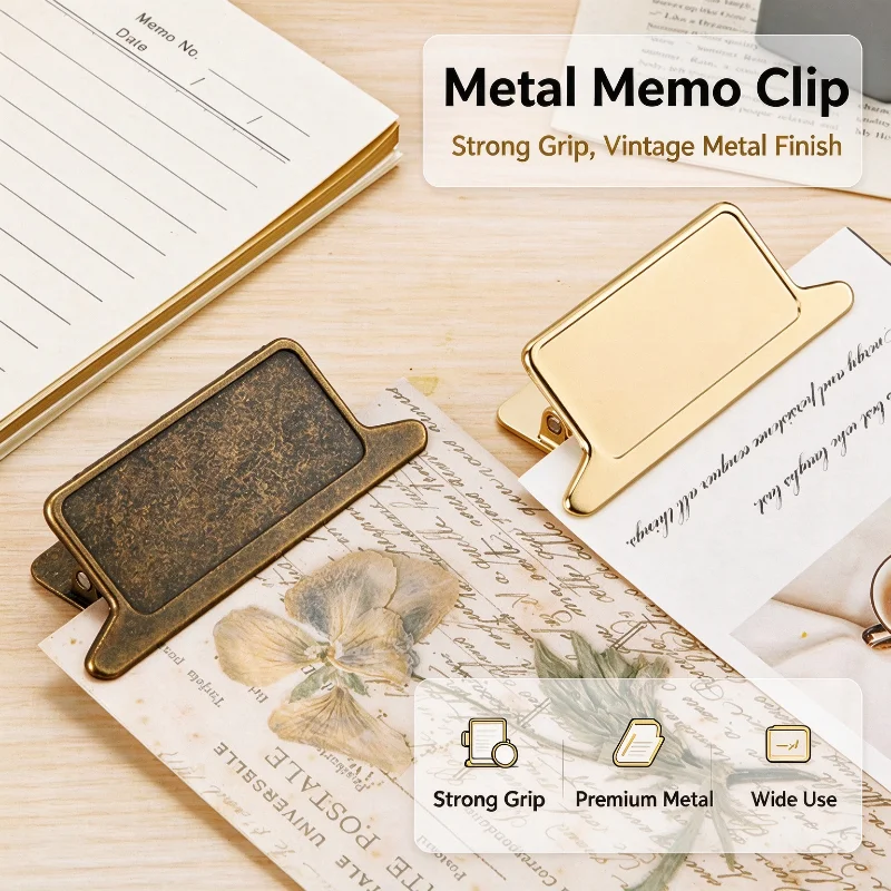 Heavy Duty 1/2Pcs Vintage Metal Binder Clip Zinc Alloy Office School Paper Document Bulldog Clip Multi-Purpose Bag Sealing Clamp